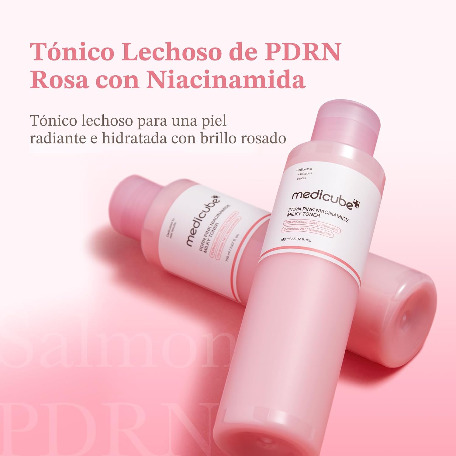 Medicube PDRN  Niacinamide -Pink Milky Toner de niacinamida rosa para hidratar, humectar, calmar, ceramida, péptido, piel con brillo cristalino, cuidado de la piel coreano | 150ml