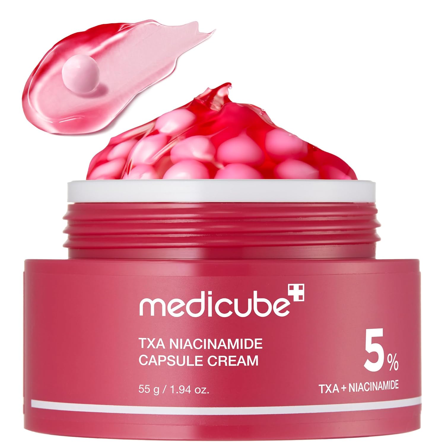 Medicube Crema cápsula con TXA + niacinamida | Hidratante de doble resplandor ideal para uso después del cuidado de manchas, tono de piel desigual