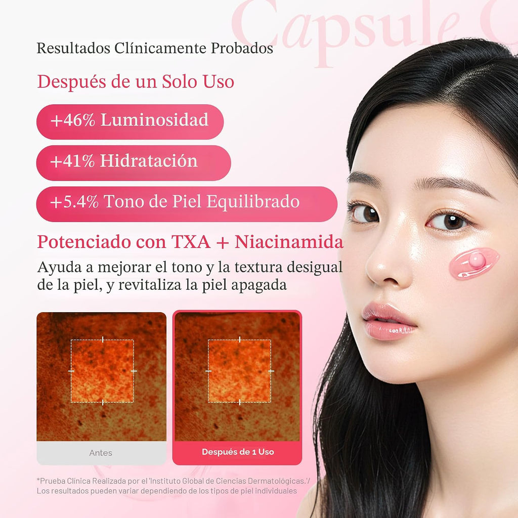 Medicube Crema cápsula con TXA + niacinamida | Hidratante de doble resplandor ideal para uso después del cuidado de manchas, tono de piel desigual